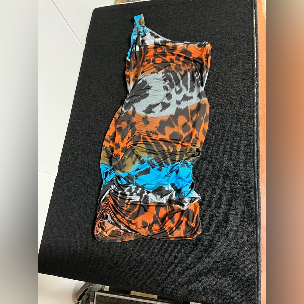 Venus off the shoulder scrunched body dress